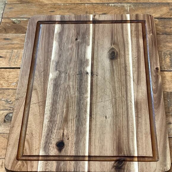 Unbranded Other - 14" Cutting Board Acacia Wood natural Grain w/ Juice Groove